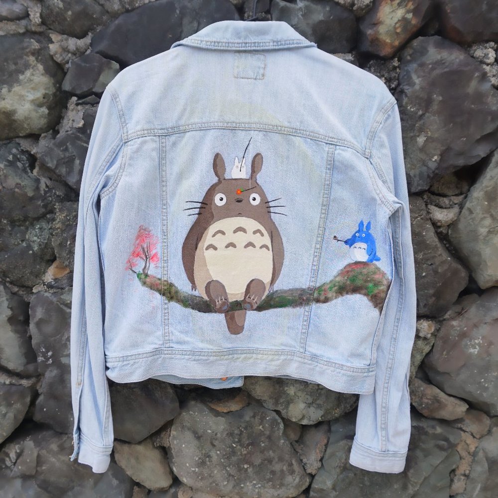 Totoro Hand Painted Denim Jacket